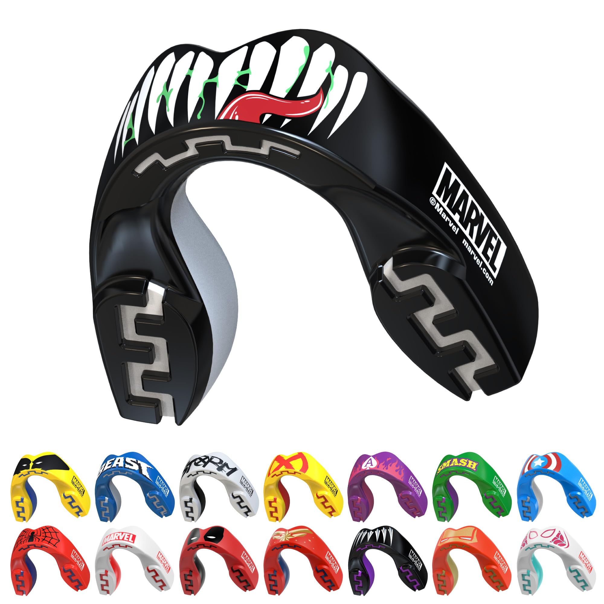 Marvel Venom Sports Mouth Guard, Junior Dual Layer Gum Shield with Case | Junior