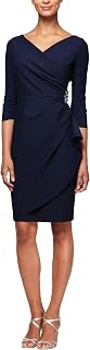 Alex Evenings Women's Short 3/4 Sleeve Slimming Sheath Dress