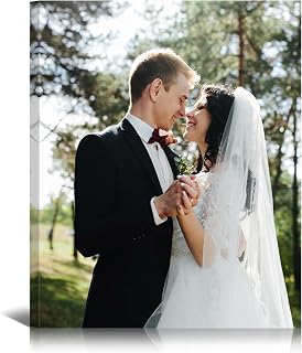 Custom Canvas Prints with Your Photo, Personalized Picture Wall Art 8x10in | Ship Next Day, Custom Photo Gifts for Mom Dad Pet Couple Family Wedding Anniversary, Floating Frame Available, Ready to Hang