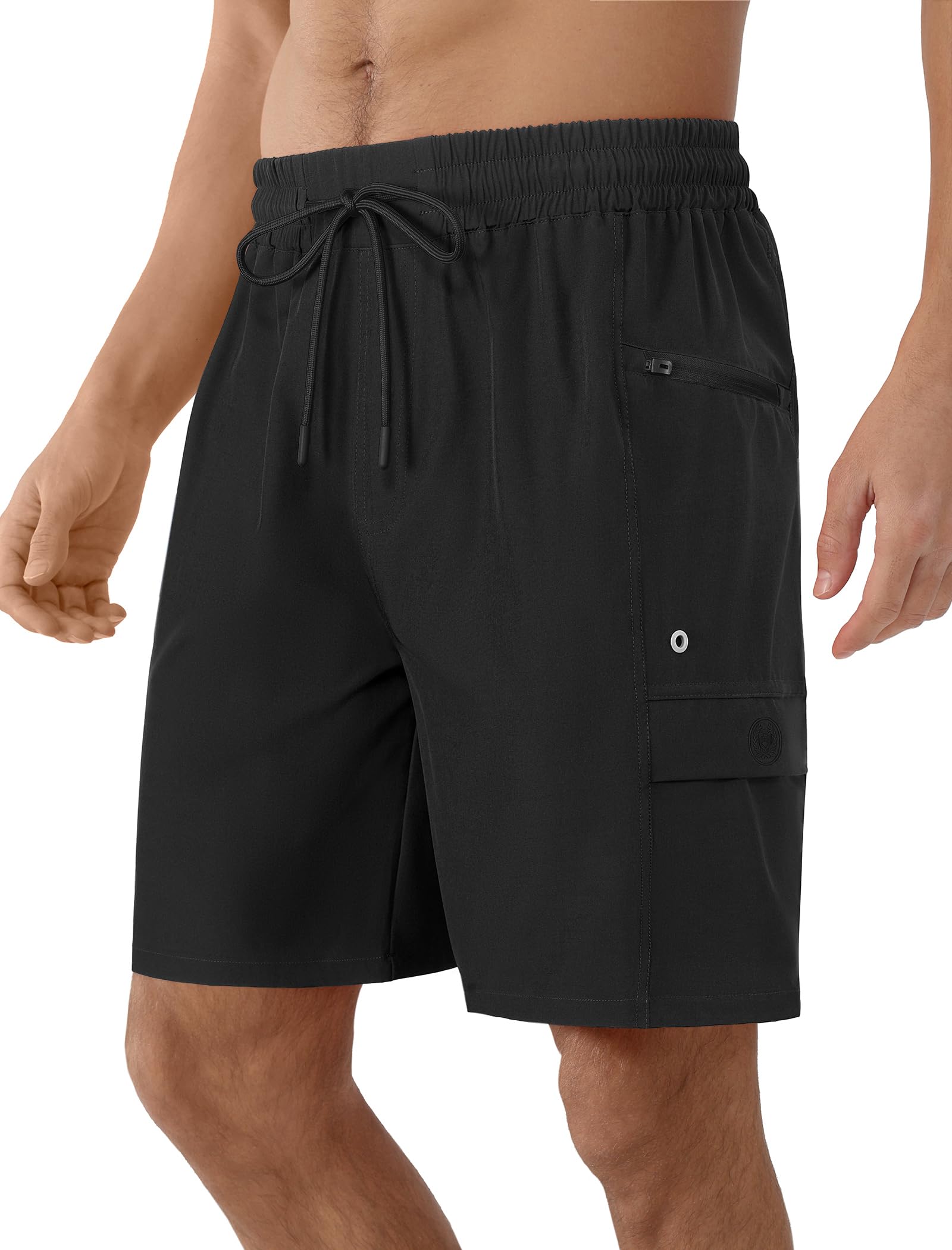 APTRO Costume da bagno da uomo, 22,9 cm, ad asciugatura rapida, con 4 tasche, te