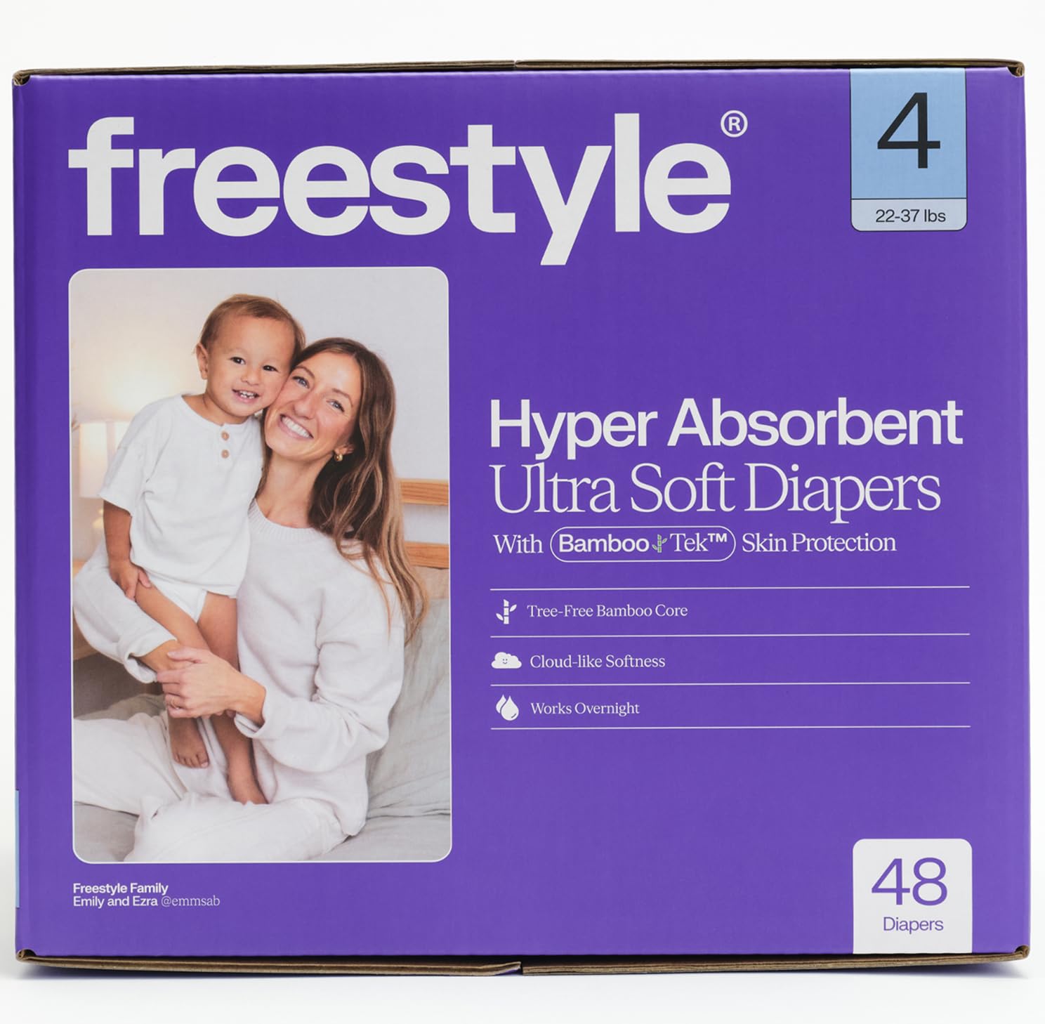 Freestyle BambooTek Diapers – (Size 4) Hyper Absorbent & Non-Toxic – Disposable 