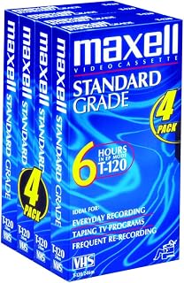 Maxell STD-T-120 4 Pack VHS Tapes