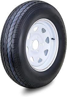 Free Country Trailer Tire Wheel ST175/80D13 6PR C 91L 5X4.5 White Spoke Rim | 5 Lug on 4.5" PCD White Spoke Wheel Load Range C speed index L 75mph