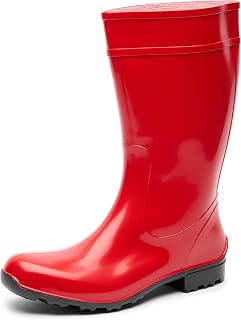 Ladeheid Women's Rain Boots PVC Rubber with Non-Slip Outdoor Sole 100% Waterproof Shoes for Women Water Resistant LA-967