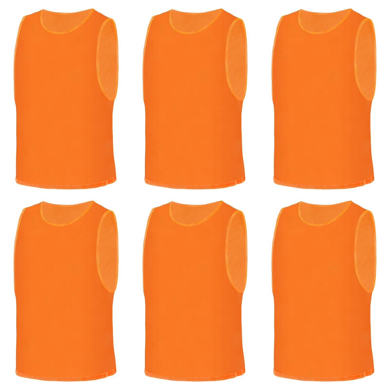 AUYAO Training Bibs 6/12Pcs Mesh Vest for Adult Kids Quick-Dry, M-XL | Multi-col