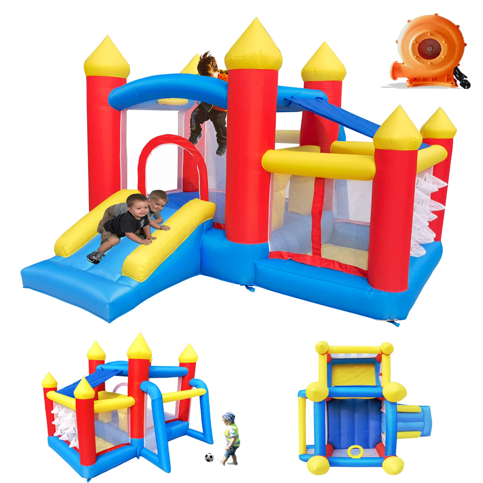 Baralir Indoor Bouncy Castle for Kids Inflatable Bounce House with Blower, Ball 