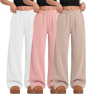 3 Pack Girls Wide Leg Sweatpants Baggy Pants