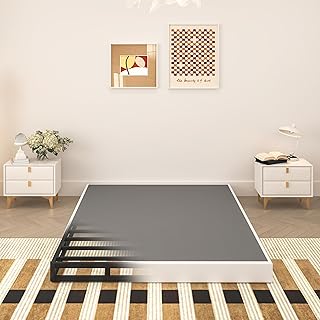 TROZULER 5 Inch Box Spring for Queen Bed, Heavy Duty Metal Mattress Foundation, 3000 lbs Capacity, Low Profile, Noise-Free, Easy Assembly with Fabric Cover