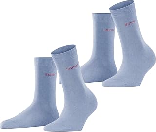 Esprit Women's Uni 2-Pack Socks Breathable Eco-Friendly Reinforced Cotton Resistant Soft Flat Stitching Multipack 2 Pairs