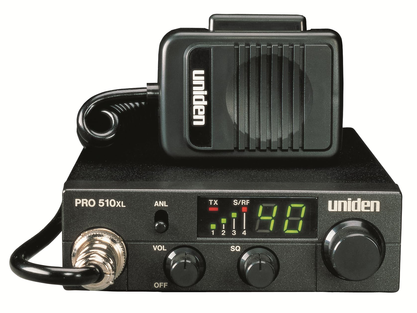 Uniden PRO510XL Pro Series 40-Channel CB Radio. Compact Design. Backlit LCD Disp