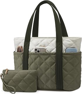 LOVEVOOK Shoulder Bag for Women, Puff Work Bag, Travel Shoulder Bag with Zipper for Teacher Nurse Gym
