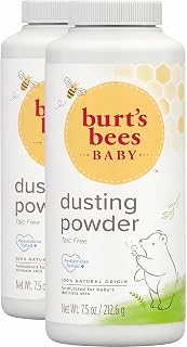 Burt's Bees Baby Dusting Powder,100% Natural Origin Baby Powder Talc-Free,7.5 oz. Bottle,(Pack of 2)