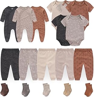 BIGBIGKISS Baby Boy Girl Clothes 18 Piece Layette Gift Set and Accessories