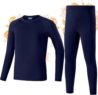 Kids Thermal Base Layer Set Fleece Lined Underwear Warm Long Johns