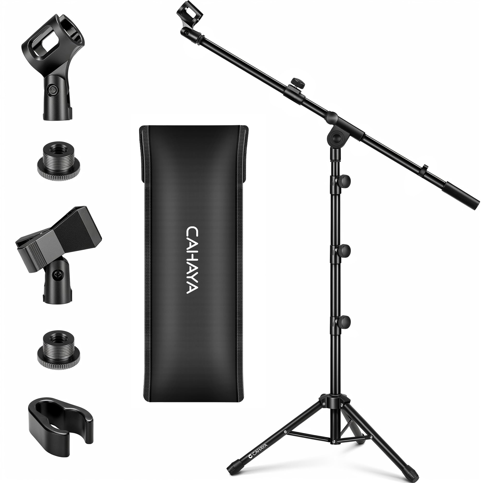 CAHAYA Tripod Boom Sheet Microphone Stand Metal Portable with Carrying Bag, for 