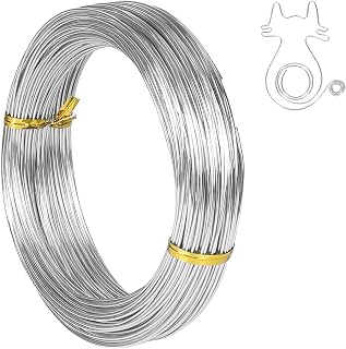 Tenn Well 18 Gauge Aluminum Craft Wire, 165 Feet 1mm Bendable Jewelry Wire | Metal Silver Wire for Jewelry Making, Sculpting, Floral Making, Wreath Making, Crafting, Wire Wrapping, Christmas Ornaments