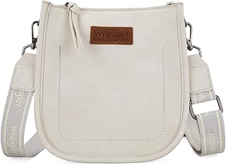 Wrangler Crossbody Purse for Women, Small Shoulder Bag with Wide Strap