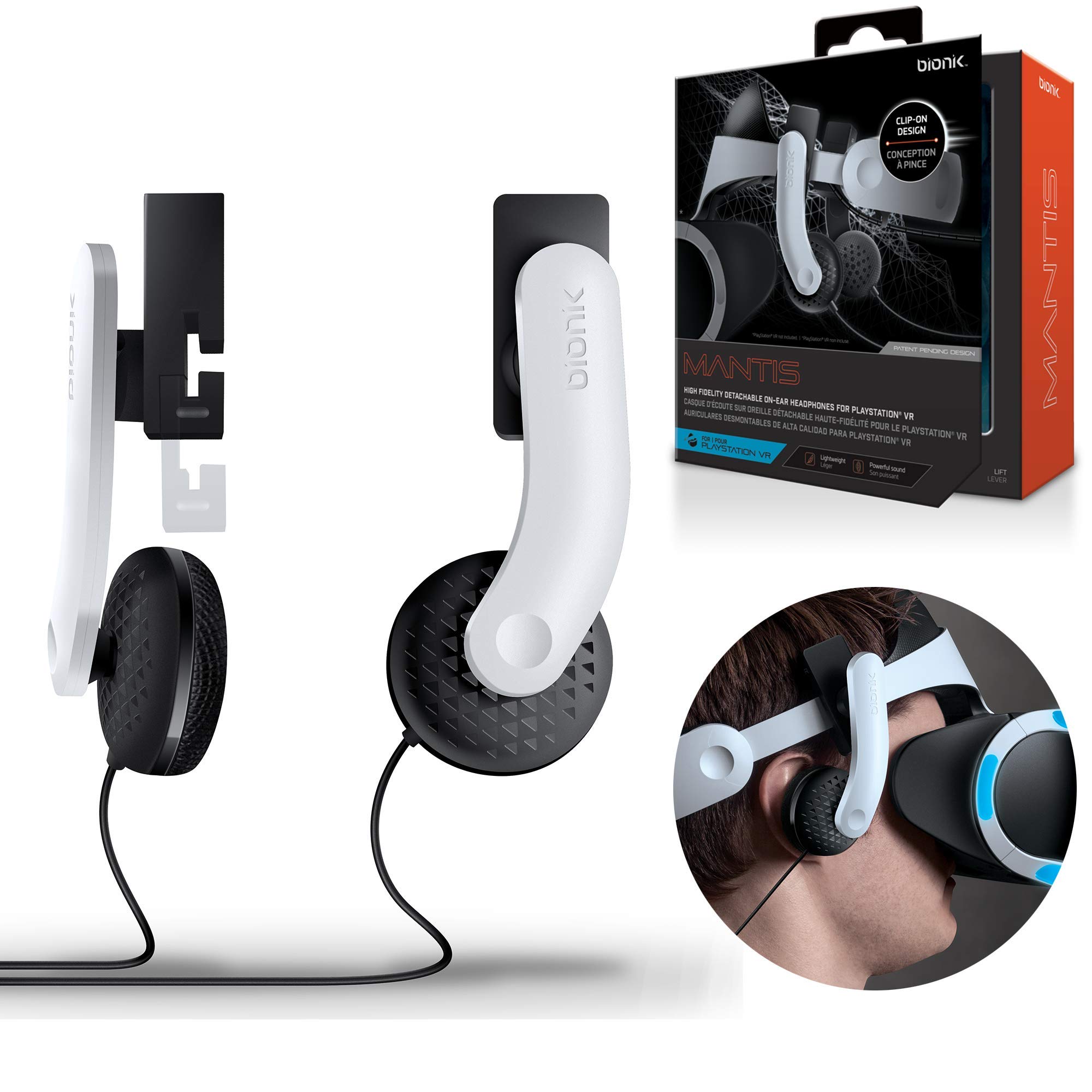 Bionik Mantis Attachable VR Headphones: Compatible with PlayStation VR, Adjustab