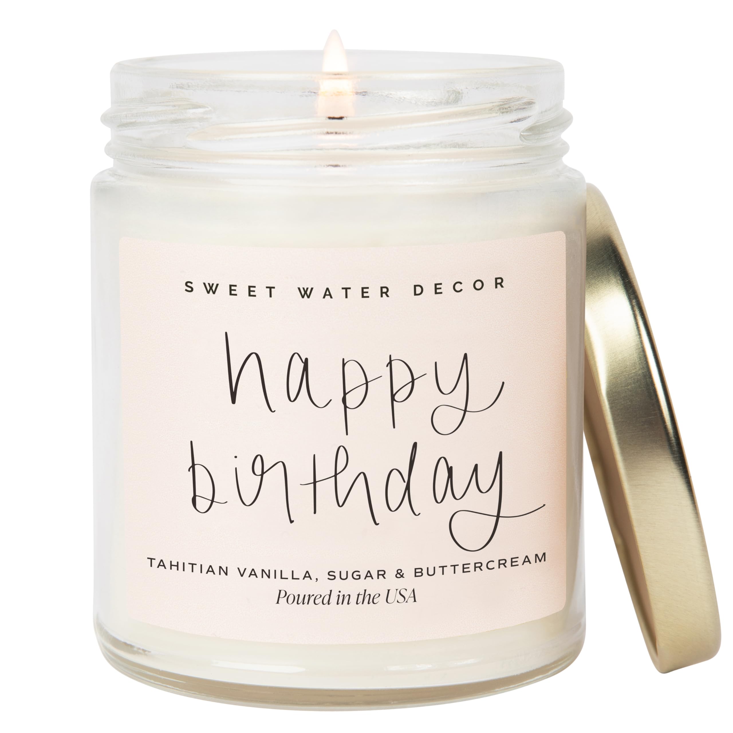Sweet Water Decor Happy Birthday Soy Candle - Vanilla Sugar & Buttercream Sweet 