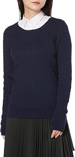 Amazon Essentials Women's Sweater, Light Weight, Cable Knit, Crew Neck, Long Sleeve
