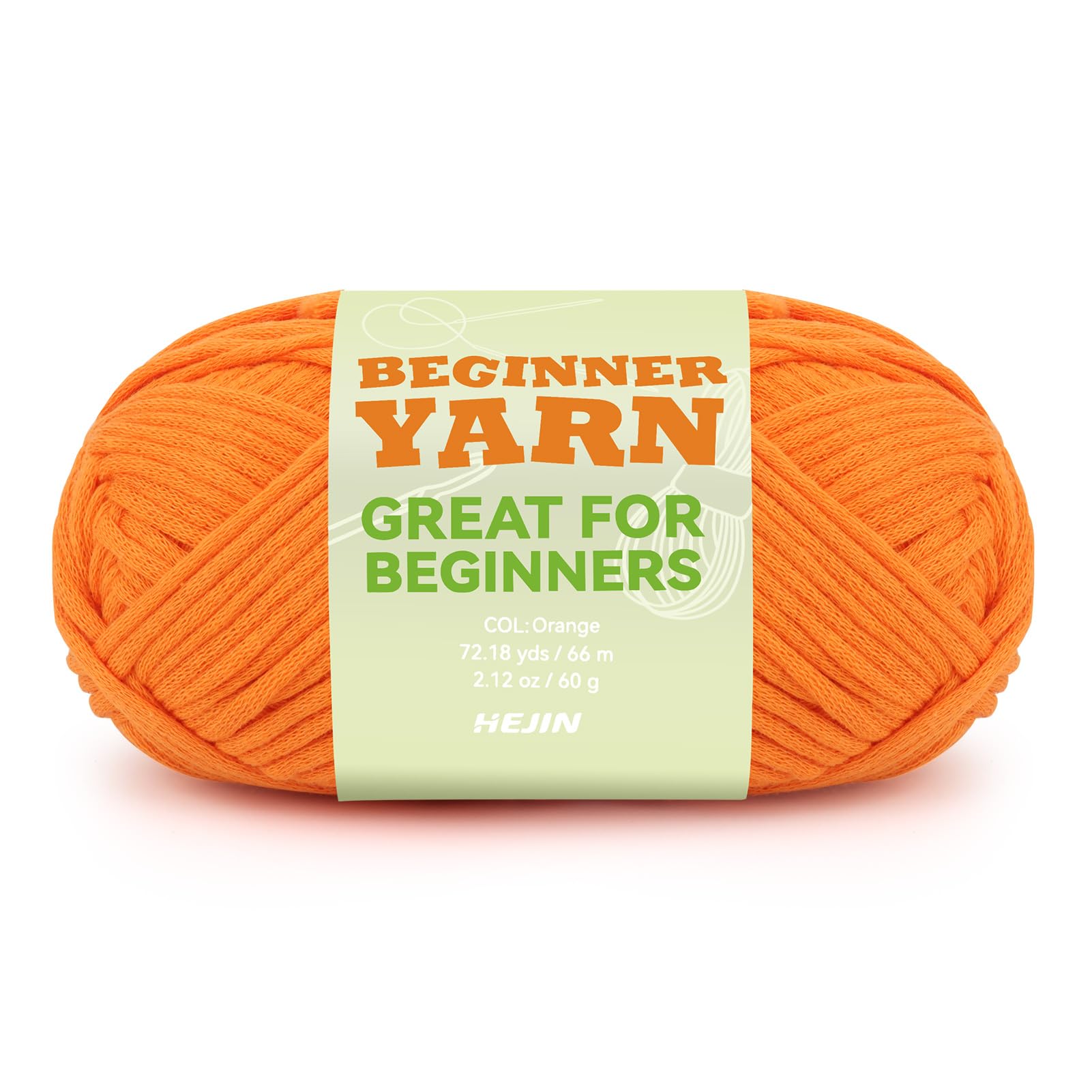 60g Orange Yarn for Crocheting and Knitting;66m (72yds) Cotton Yarn for Beginner