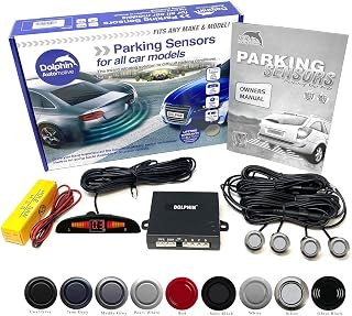 Dolphin Automotive DMS450 Micro Size Reverse Parking Sensors - 4 Rear Sensors, Display & Audio Alerts - Auto Express Award Winning Brand In 9 Colours (Silver)