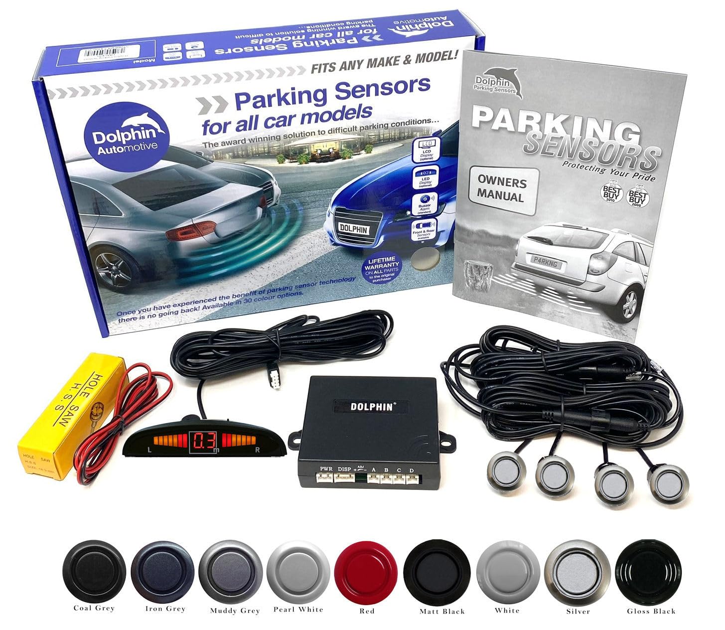 Dolphin Automotive DMS450 Micro Size Reverse Parking Sensors - 4 Rear Sensors, D