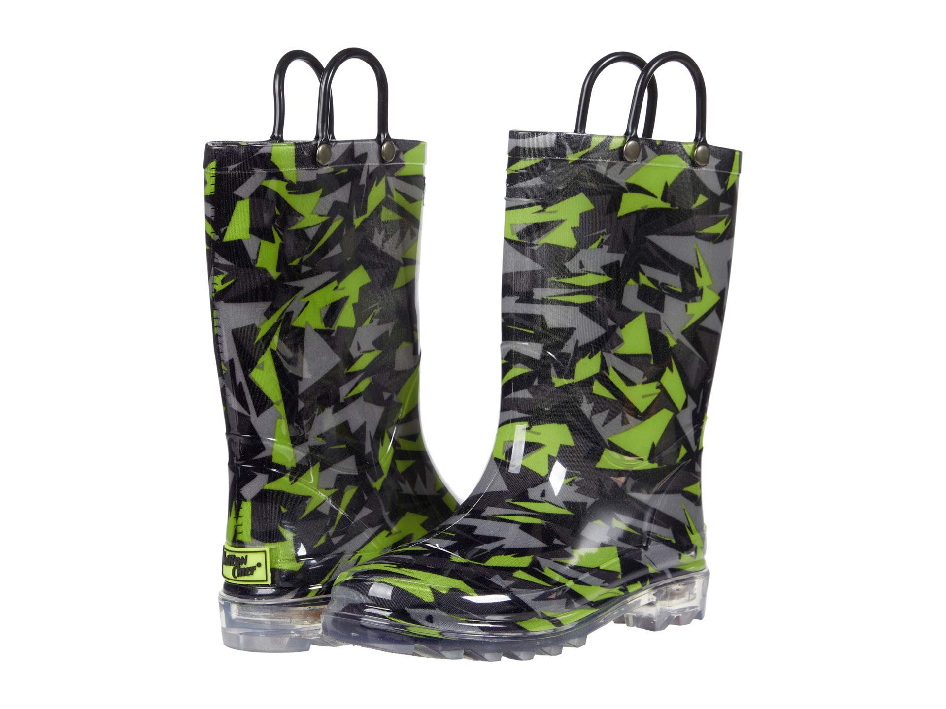 Western Chief Kids Lighted Waterproof Pull On Rain Boot for Boys and Girls