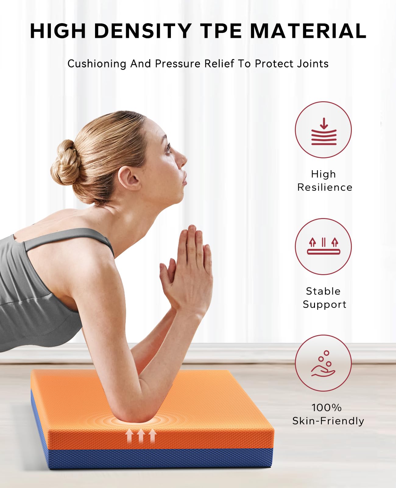HAPBEAR Balance Pad, 40×33×6cm, Premium Non-Slip Foam Balance Pad for Fitness an