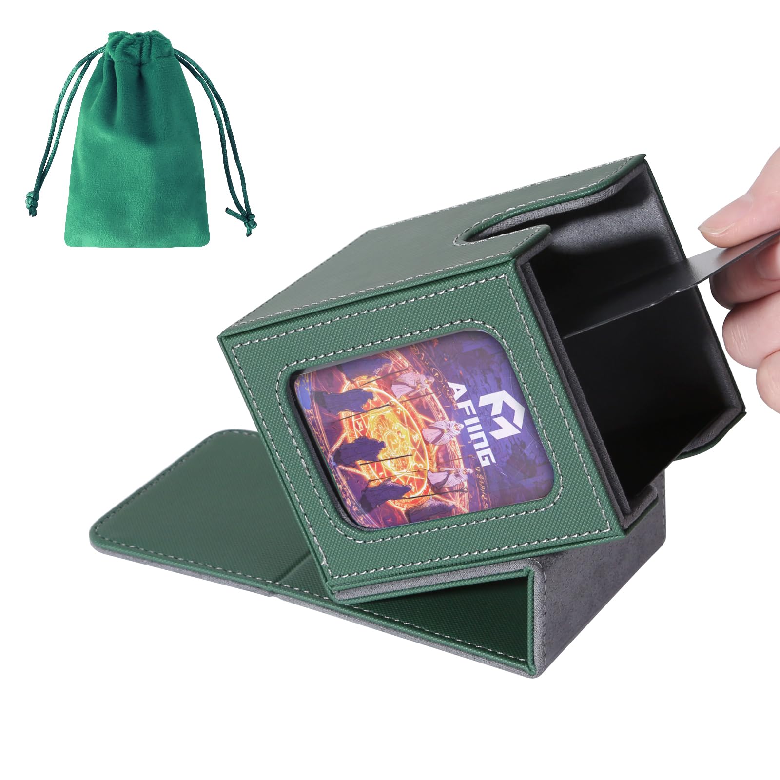 AFIING MTG Deck Box for Commander Display,Card Deck Box Fits 100 Double Sleeved 