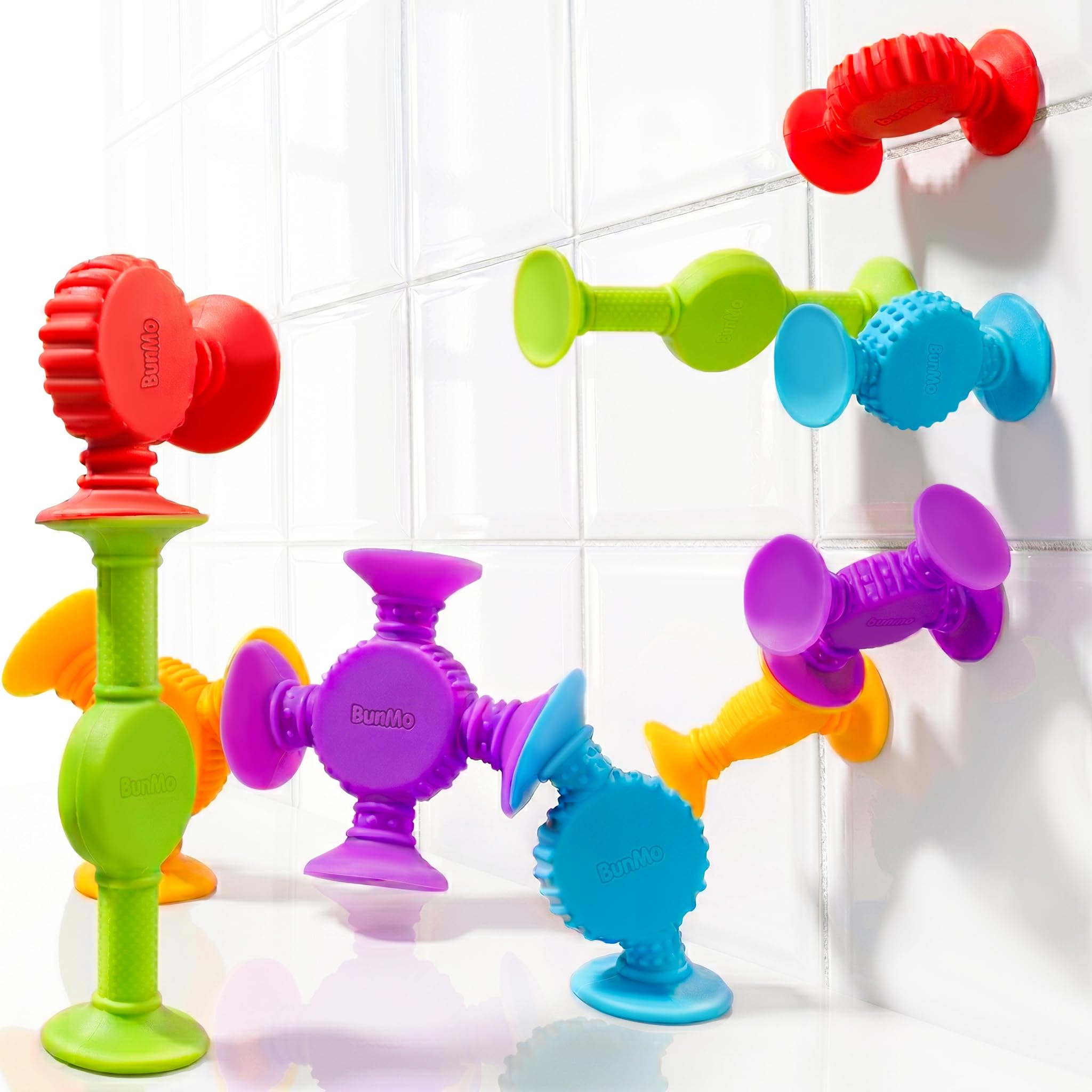 BUNMO Bath Toys Suction - Connect, Build, Create - Bath Toys for Kids Ages 3+ - 