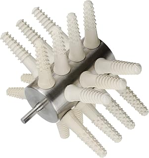 PluckerUkraine Chicken Plucker Drill Attachment 133-21 Large – Stainless Steel Poultry Feather Remover 21 Fingers (Broiler Duck Goose Turkey) with Best Chicken Plucker Fingers
