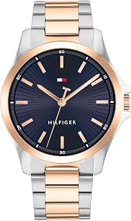 Tommy Hilfiger Men's 3H Quartz Watch, Stainless Steel Bracelet, Water Resistant 3 ATM, Modern and Stylish Timepiece, Gift for Him, 42mm
