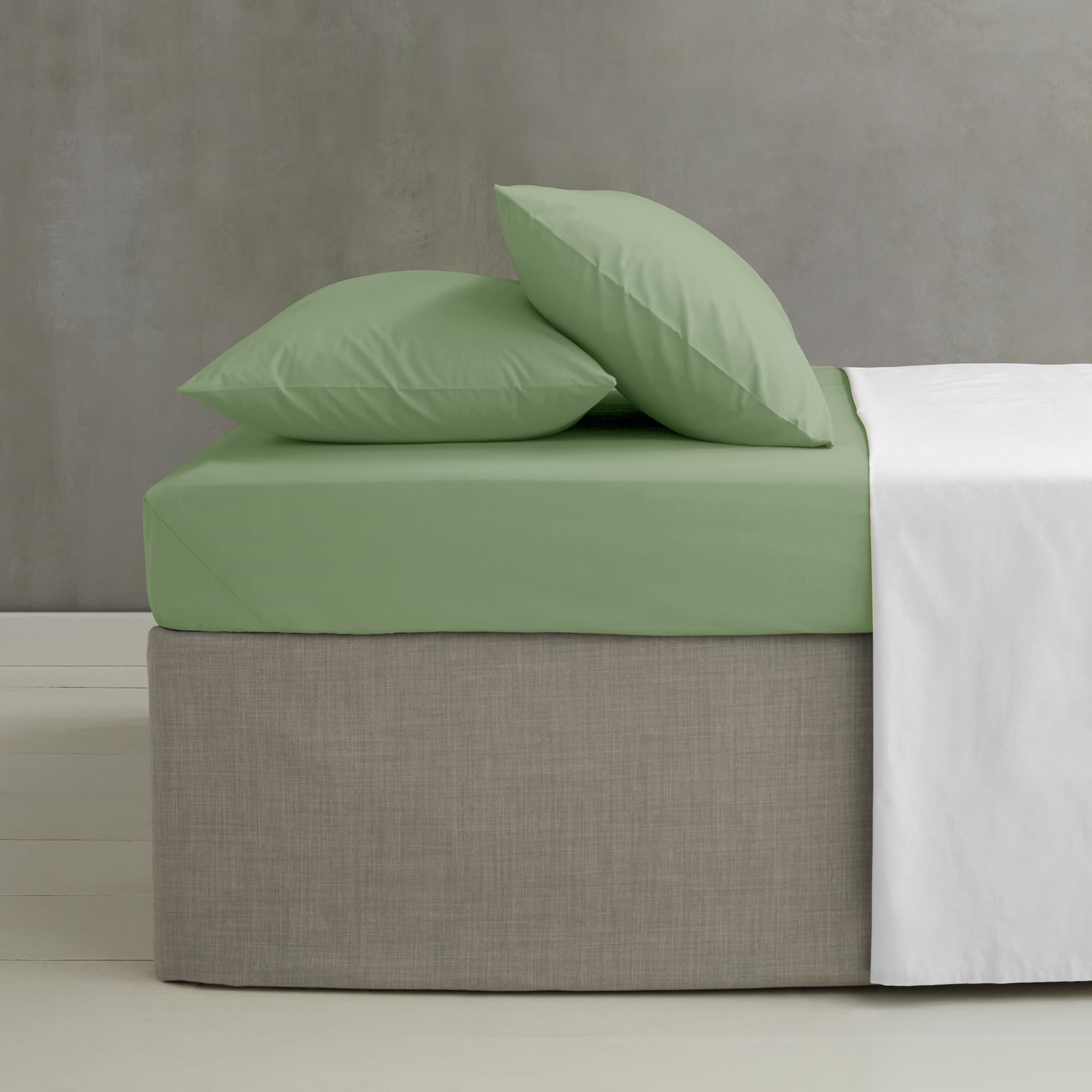 Catherine Lansfield Easy Iron Percale Combed Extra Deep Double Fitted Sheet Sage