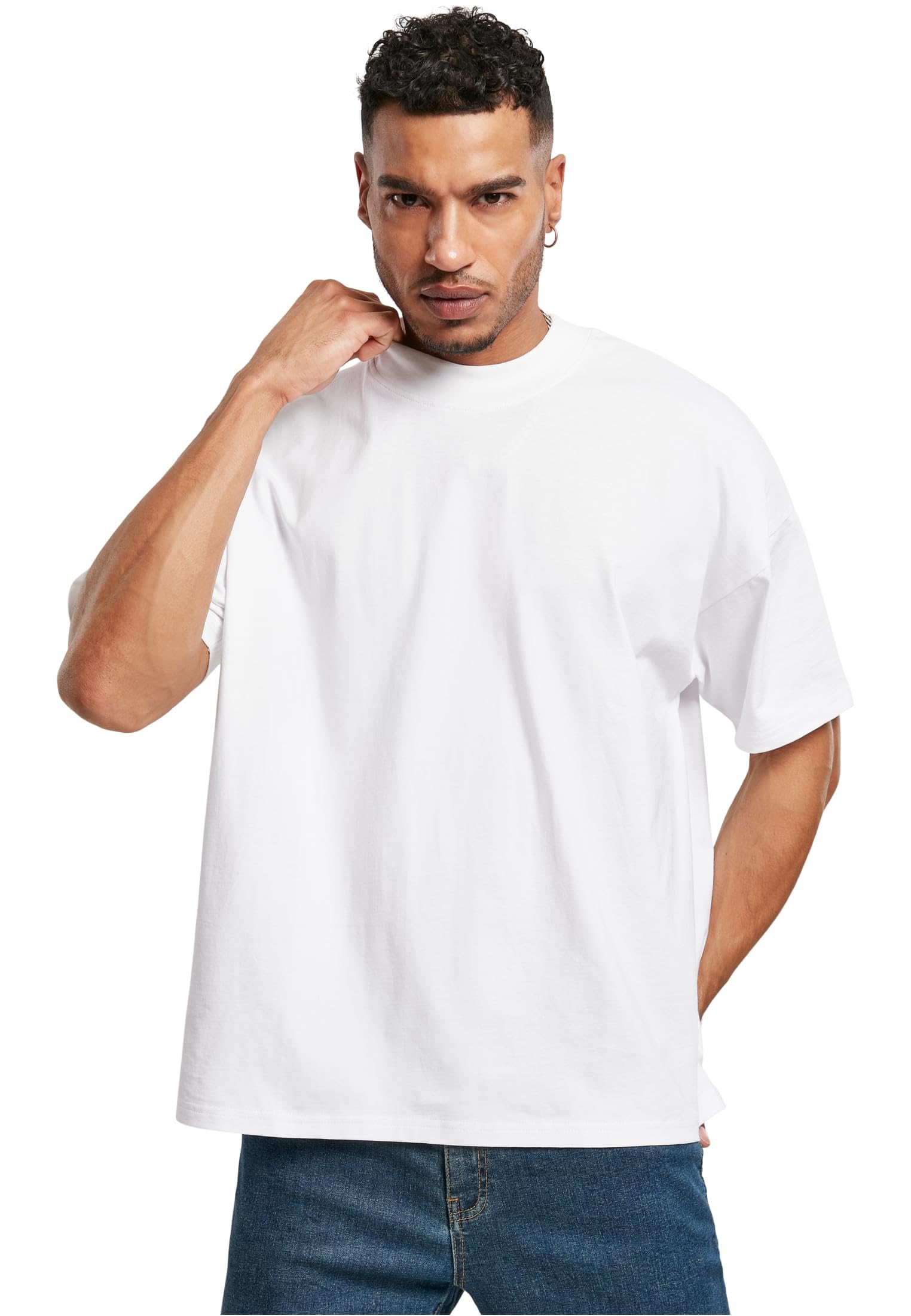 Urban Classics Men's Oversized Mock Neck Tee