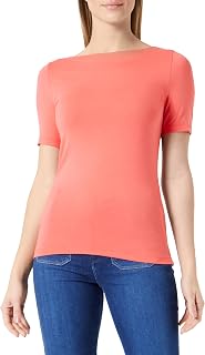 VERO MODA Women's Basic Short Sleeve Boat Neck Top