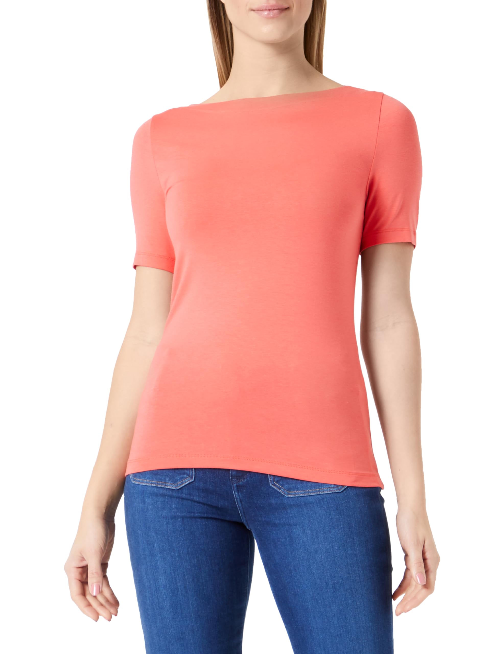 VERO MODA Women's Basic Short Sleeve Boat Neck Top