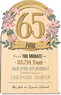 Iron Wedding Anniversary Card, 65 Years, Wooden Card (German Language), Wedding Card, Gift Idea