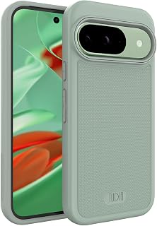 TUDIA DualShield Grip Compatible with Google Pixel 9 / Pixel 9 Pro (2024) Cover, [MergeGrip] Dual Layer Shockproof Slim Military Grade Durable Hard Protective Case (Green Lily)