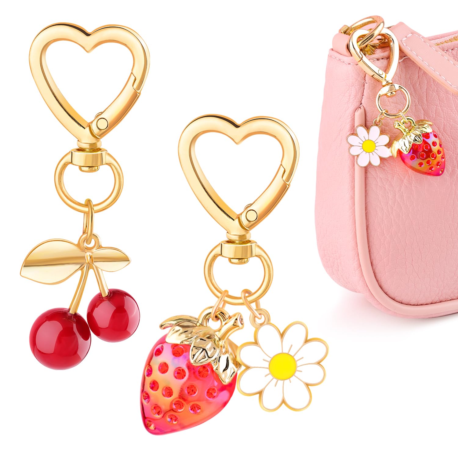 Cherry Bag Charm Cute Cherry Purse Charms Strawberry Keychain Best Gifts