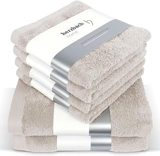 herzbach home Pura Hand Towels Set of 6 4 x Hand 2 x Bath Towels 100%