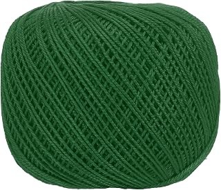 MECCANIXITY Crochet Thread Pearl Cotton Size 3 Green 164 Yards | for Crocheting Tatting Knitting Embroidery Sewing