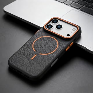 Case for iPhone 17 Pro Max, Military-Grade Shockproof Cover for Matte Anti-Fingerprint Finish, Drop Protection Phone Cover (Orange Black)