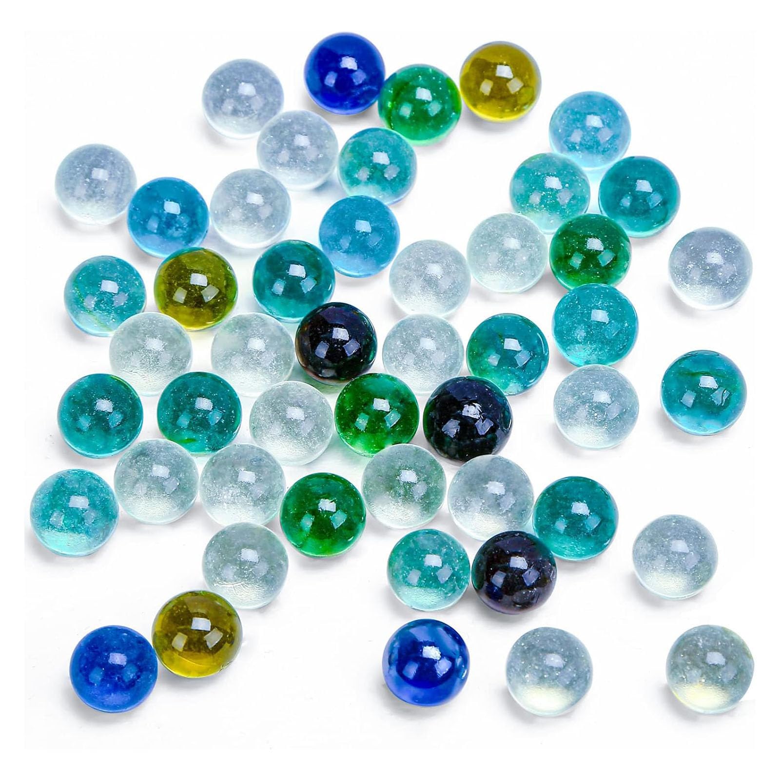 POPLAY 50 PCS Marbles Bulk with Whistle, 0.56 Inch Glass Marbles for Kids | Cani