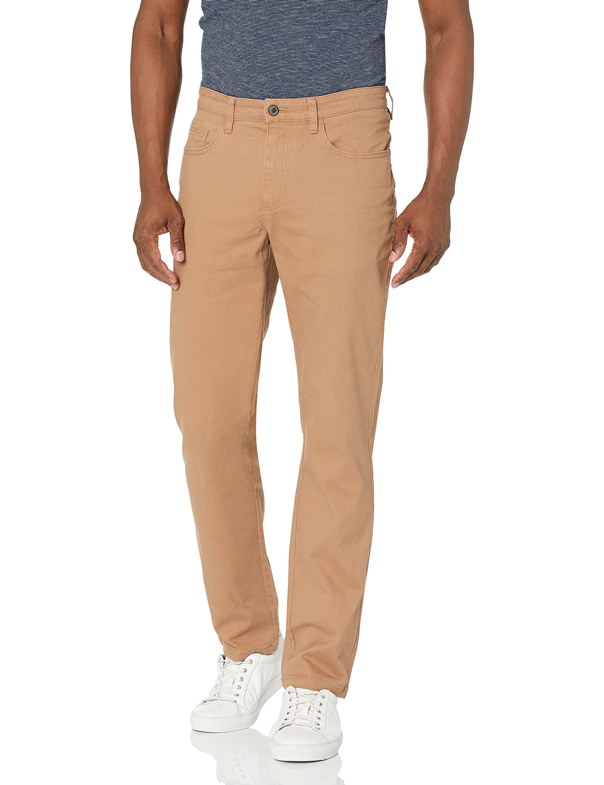 Amazon Essentials Men's Straight-Fit 5-Pocket Comfort Stretch Chino Trousers (Pr