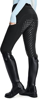 FitsT4 Sports Women's Winter Horse Riding Pants Full Seat Riding Tights | Fleece Line Riding Pants with Zipper Pockets, Thermal Equestrian Breeches Silicon Grip, 3 Pockets, Water Resistant
