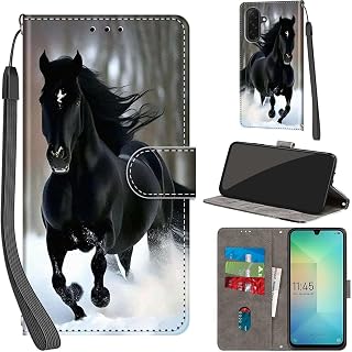 Cover for Samsung Galaxy A26 / A18 / A17 Wallet Case Horse Black