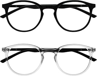 OPULIZE Met BB60-1C + 0.00 Pack of 2 Blue Light Block Glasses Computer Gaming Glasses Light Black for Men and Women