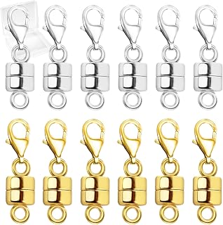 MKCYD Magnetic Necklace Clasps and Closures with Lobster Clasp | 14K Gold and Silver Magnetic Jewelry Clasps for Necklace Extender Bracelet, Extra Strong Magnet Clasp Converters for Women