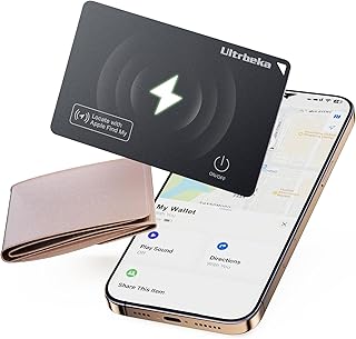 Air Tag Wallet Tracker Card 1 Pack, Rechargeable Bluetooth Tracker for Wallet, Works with Apple Find My, IP68 Waterproof Card Finder for Wallets, Passport & Luggage, MFi Certified, iOS Only